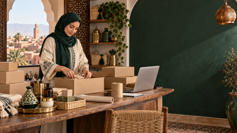 صاحب متجر إلكتروني يراجع التزاماته قبل إطلاق البيع